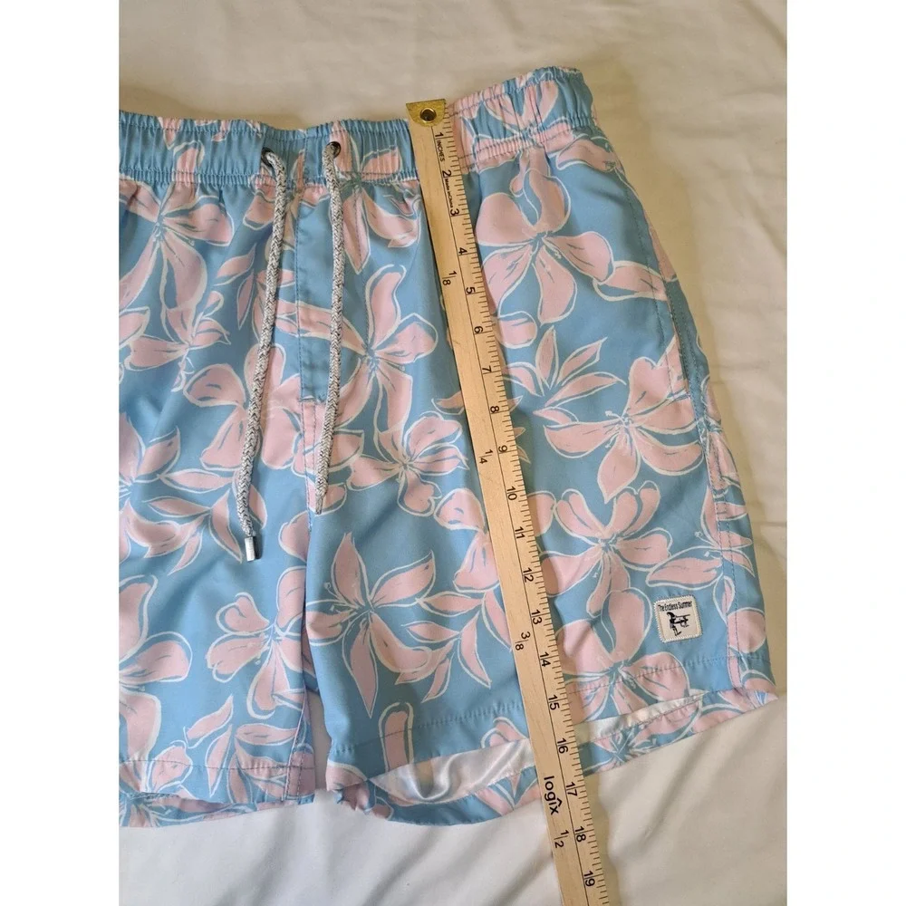 The Endless Summer Men's Swim Trunks‎ Blue Pink Floral Size M E30808